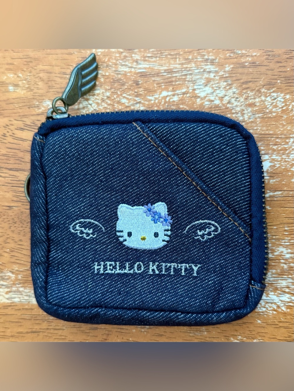 Sanrio Hello Kitty Blue Angel Denim Coin Purse